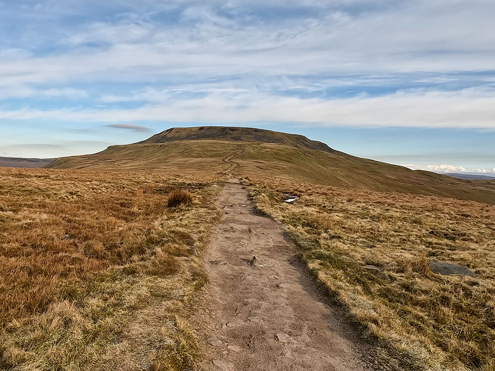 The path up towards Ingleborough from Little Ingleborough