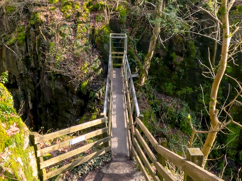 Footbridge to view Baxenghyll Gorge