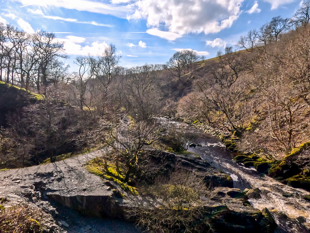 Looking downstream along the River Doe