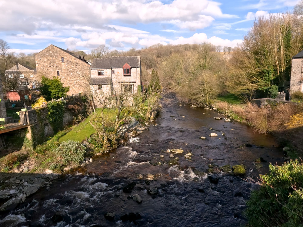 View upstream from the bridge of the River Doe