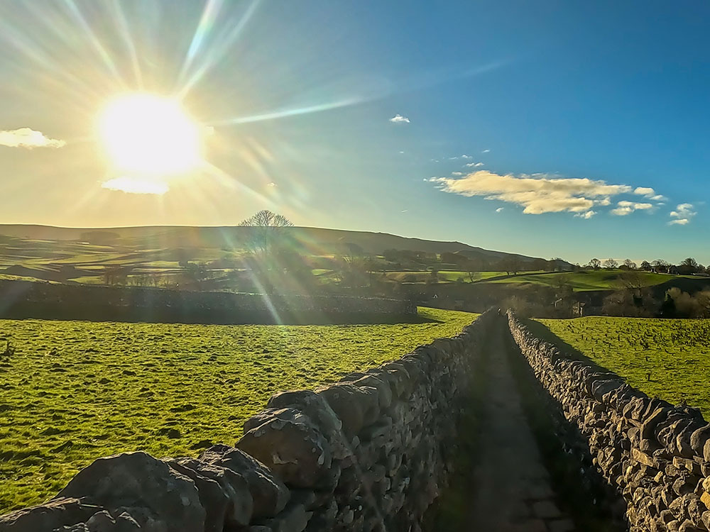 The walled Sedber Lane in Grassington