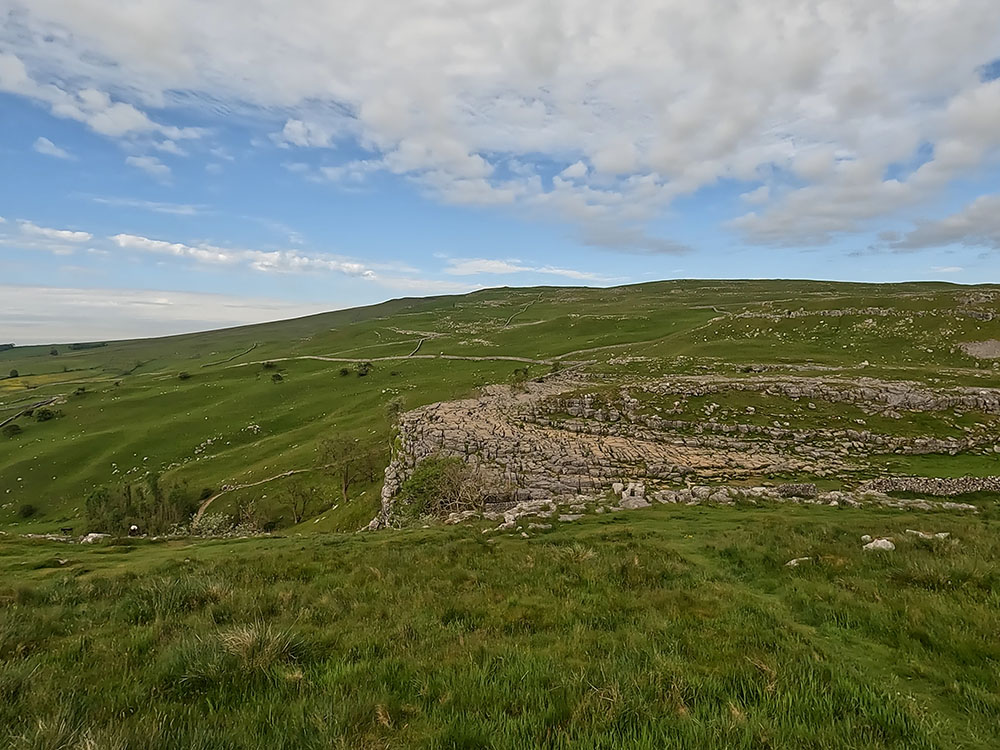 Looking down onto the limestone pavement above Malham Cove