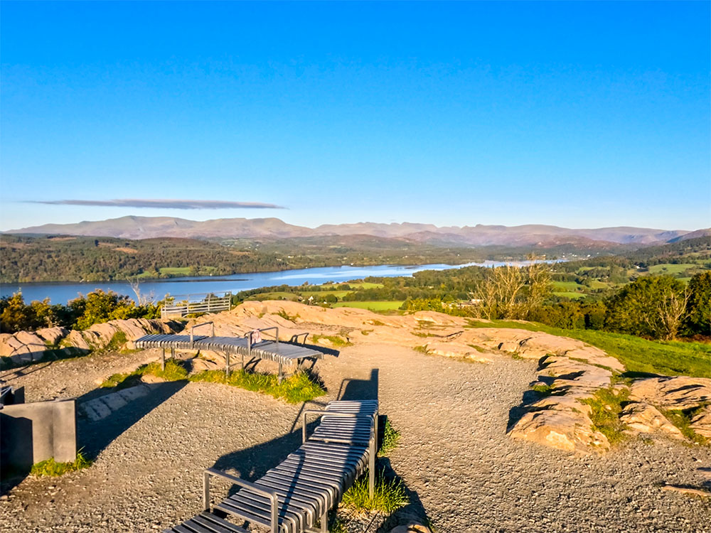 Looking west over Lake Windermere towards the Lakeland Fells from Orrest Head summit
