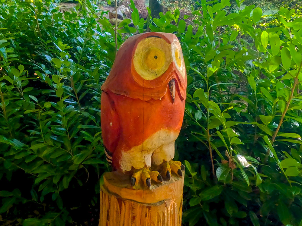 The carved wooden owl
