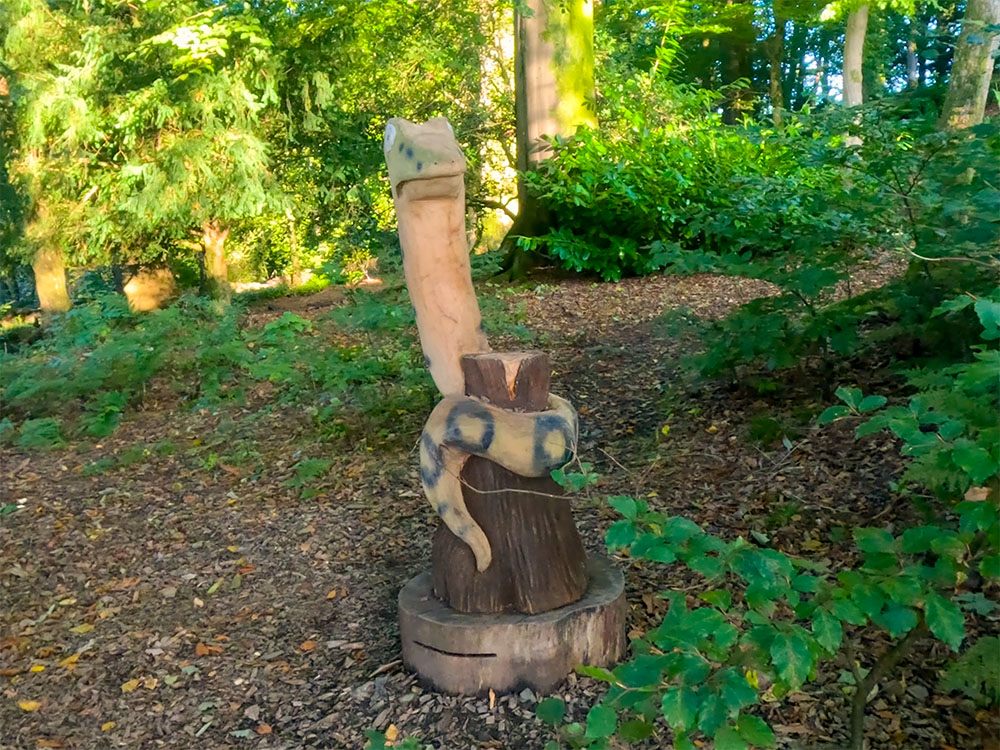 The carved wooden snake