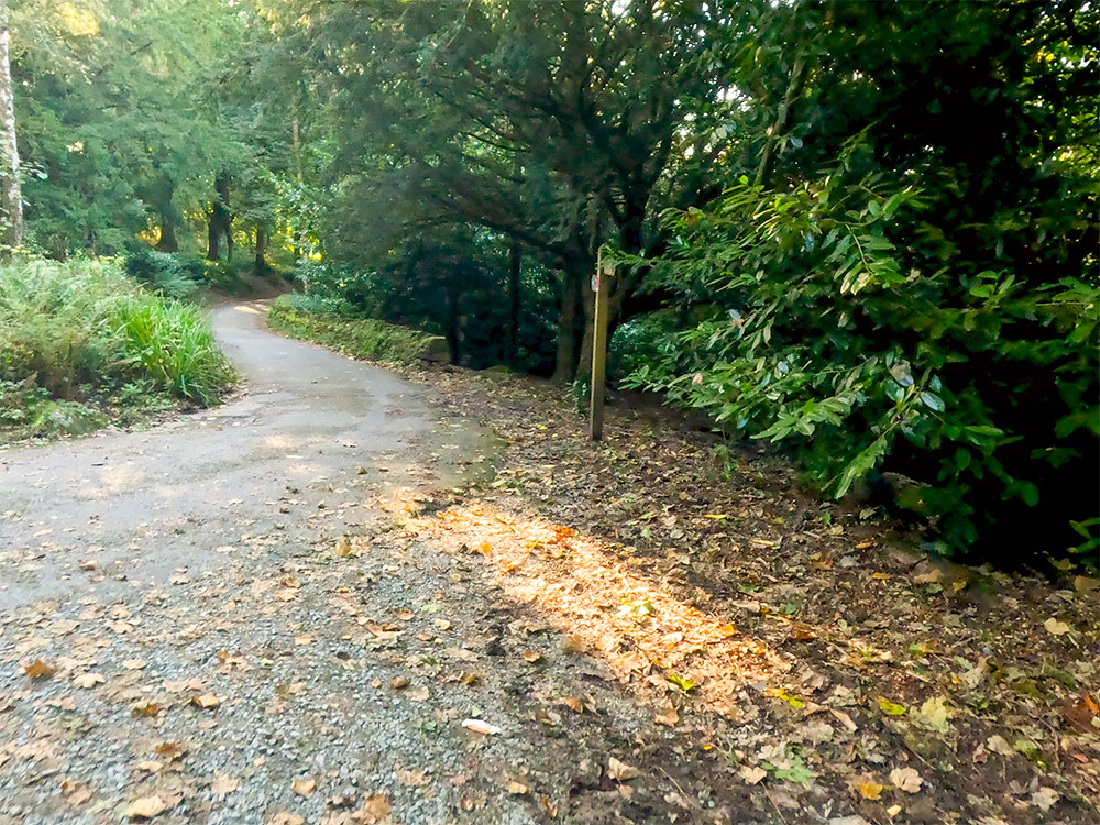 Turn right along the road