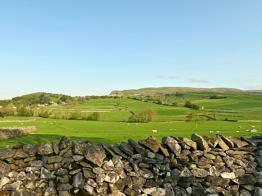 View across to Norber and Robin Proctor's Scar from path junction with Wood Lane (track)
