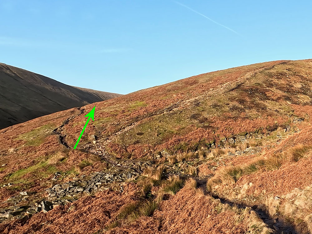 Direction of Ogden Clough path to be followed