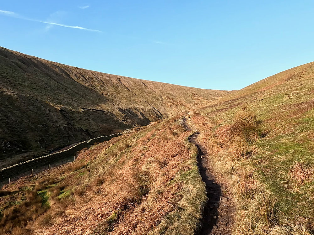 Heading along Ogden Clough