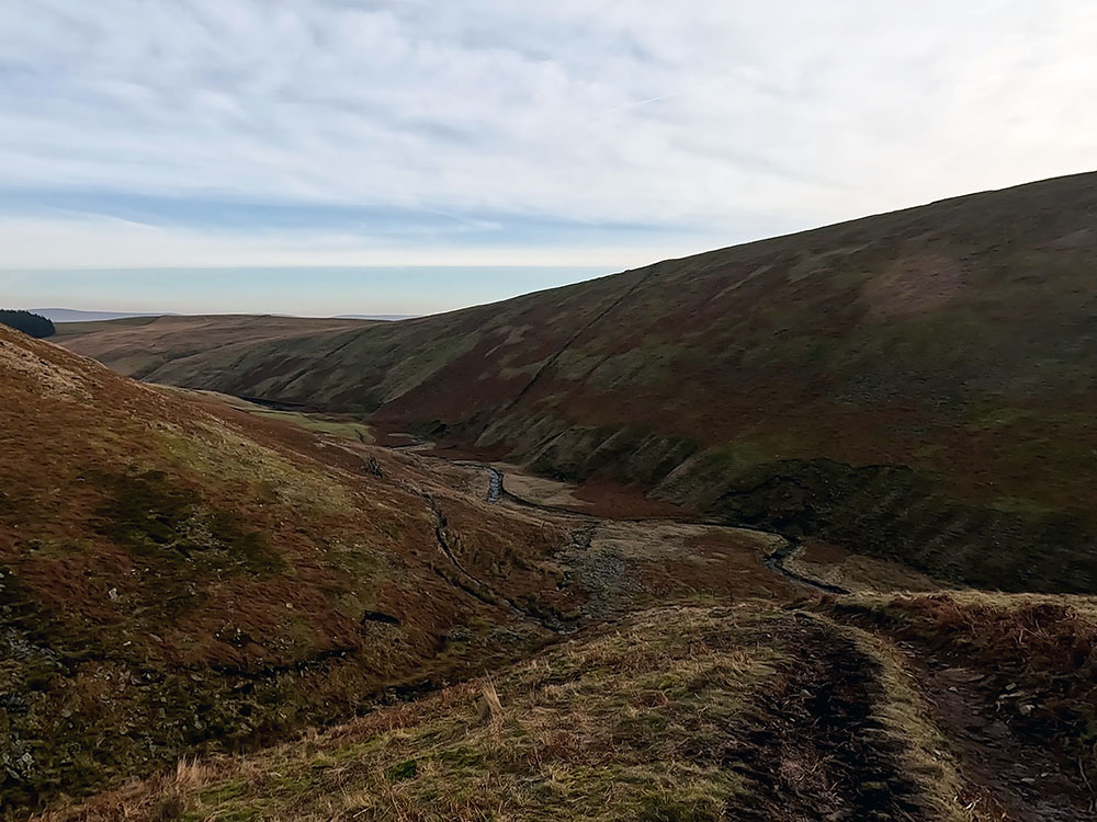 Looking back down Ogden Clough