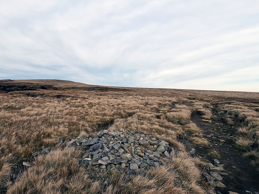 Pendle Way path heading up towards the summit of Pendle Hill