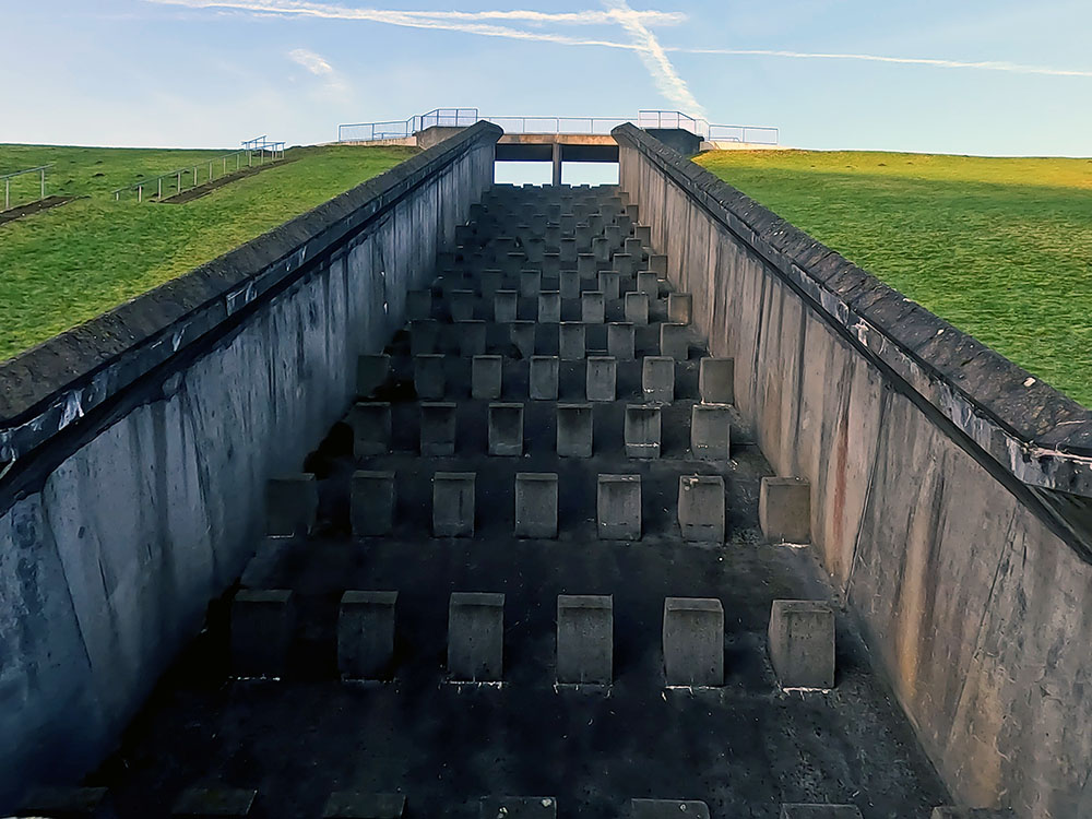 Stepped spillway at Upper Ogden Reservoir