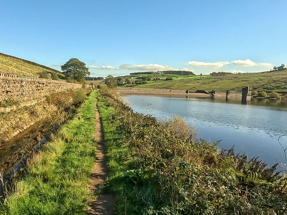 Concessionary footpath by Lower Ogden Reservoir