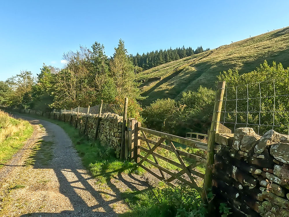 The gate through which there is the concessionary footpath back towards Barley