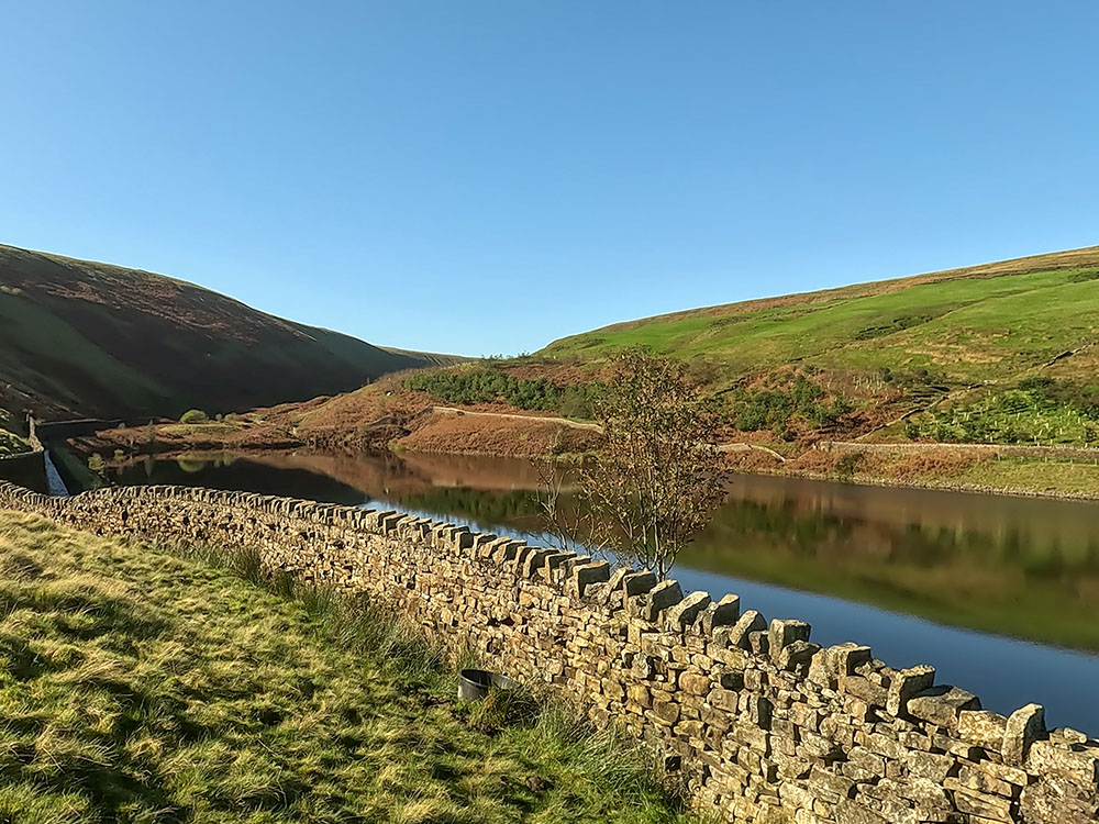 Looking up Ogden Clough from Upper Ogden Reservoir