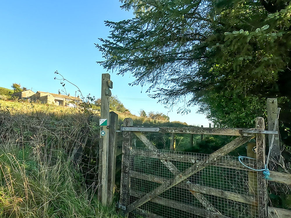 Once out of the woods, after the short clearing, pass through this wooden gate