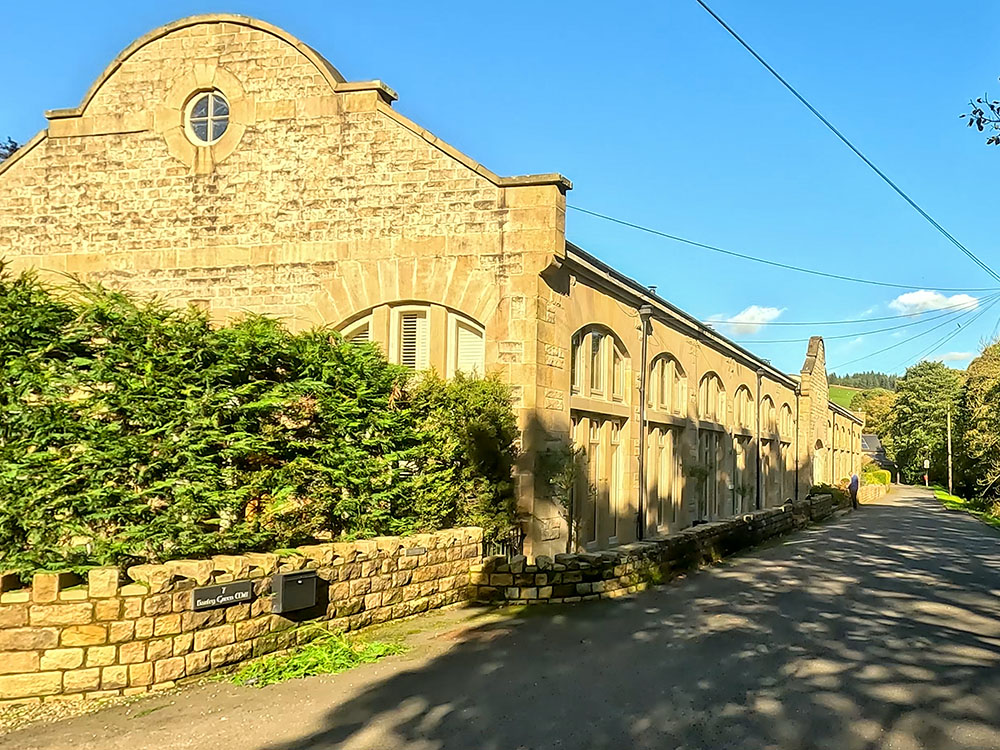 Passing by the old water works building, which is now houses