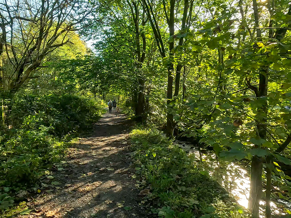 The path alongside Pendle Water on the Pendle Witches Walk