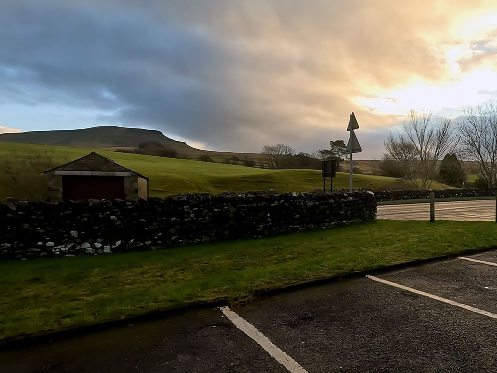 Pen-y-ghent from the car park in Horton in Ribblesdale