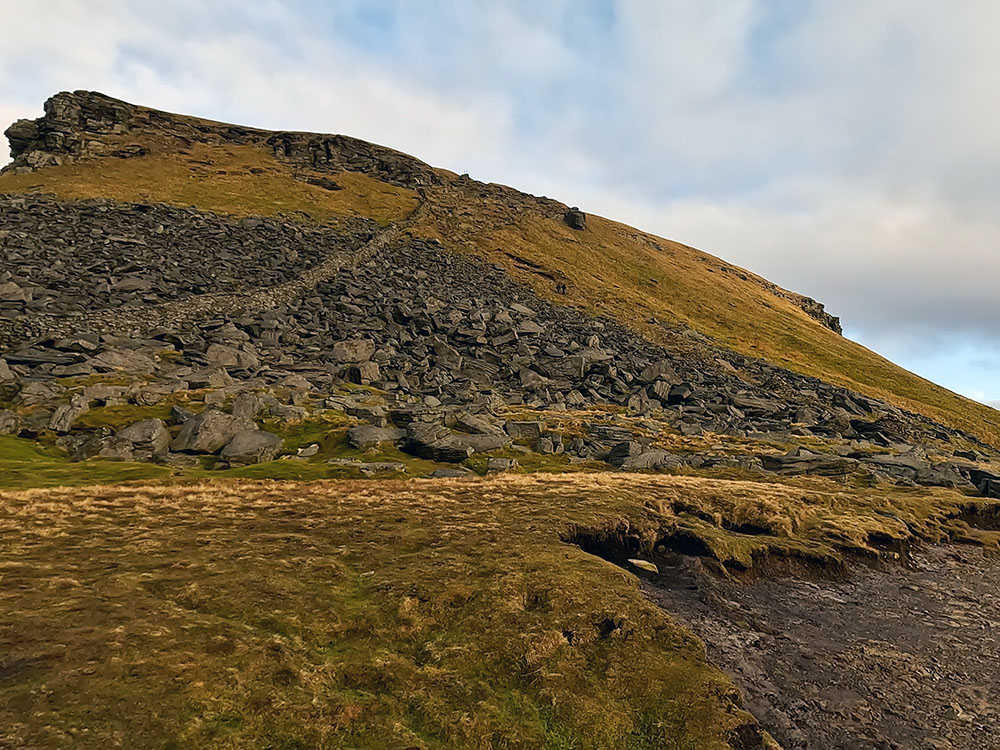 The second set of steep steps up Pen-y-ghent on the Pennine Way