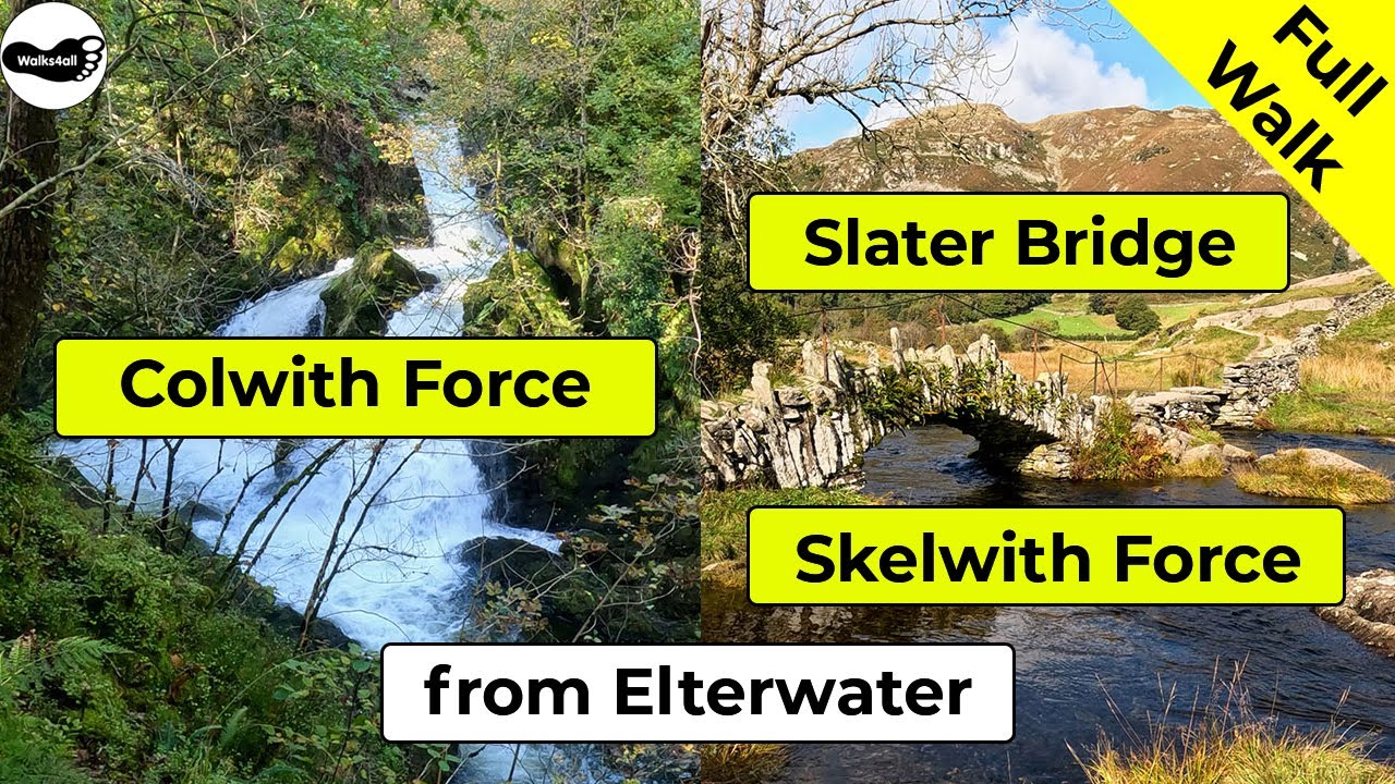 Video: Skelwith Force waterfall, Colwith Force waterfall and Slater Bridge walk from Elterwater