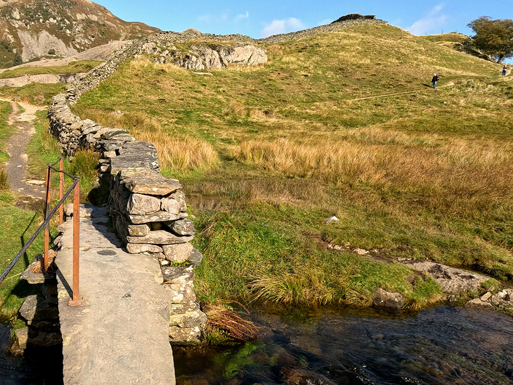 Looking ahead - the path right to the Three Shires Inn can be seen