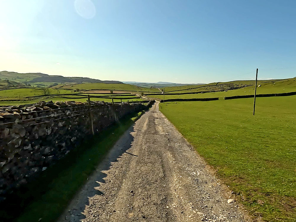 Looking down the track which is part of the Dales Highway