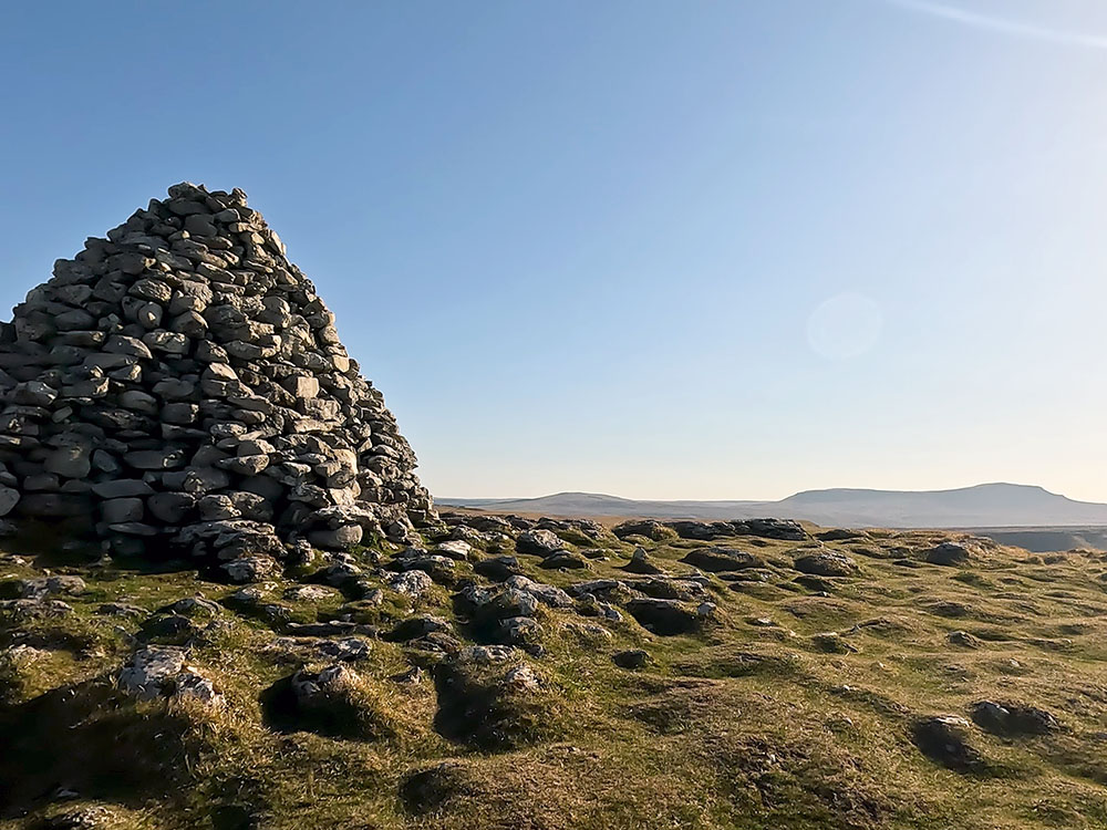 Pen-y-ghent on the horizon from the cairn