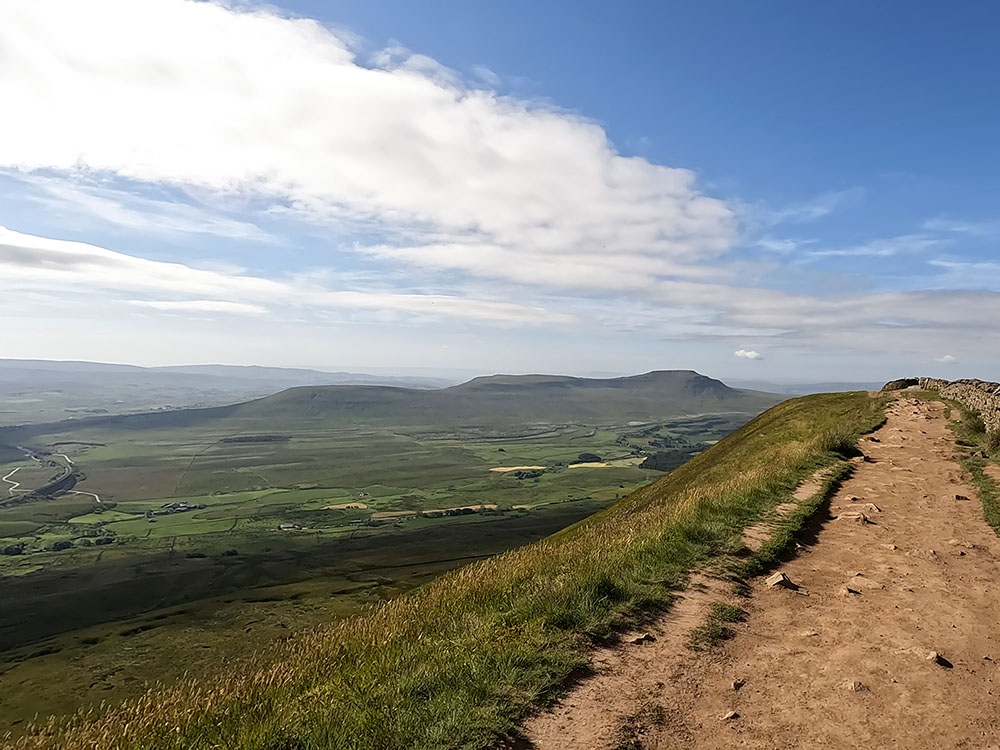 Ingleborough and the Ribblehead Viaduct from the summit of Whernside