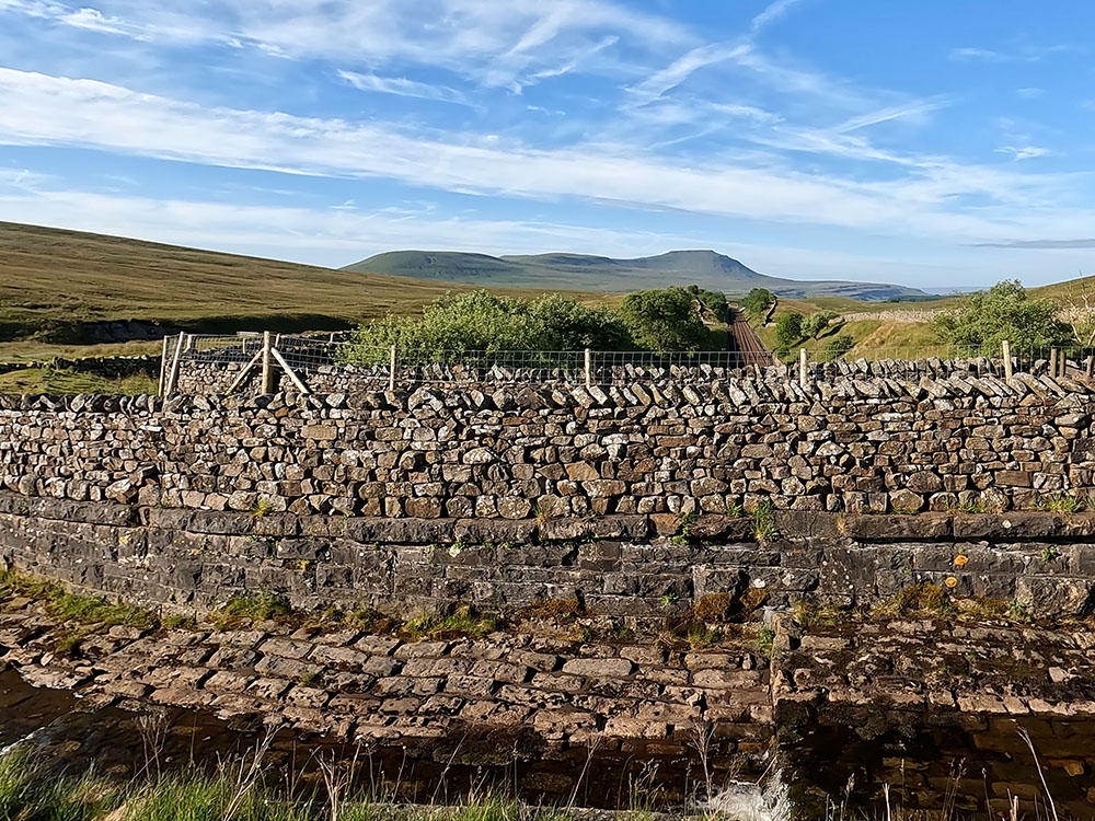 Ingleborough over the Settle to Carlisle railway line