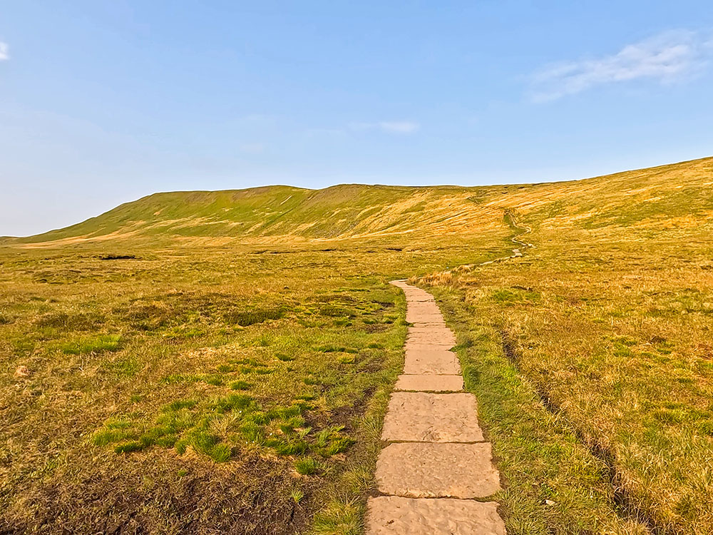 Flagged path climbing Whernside