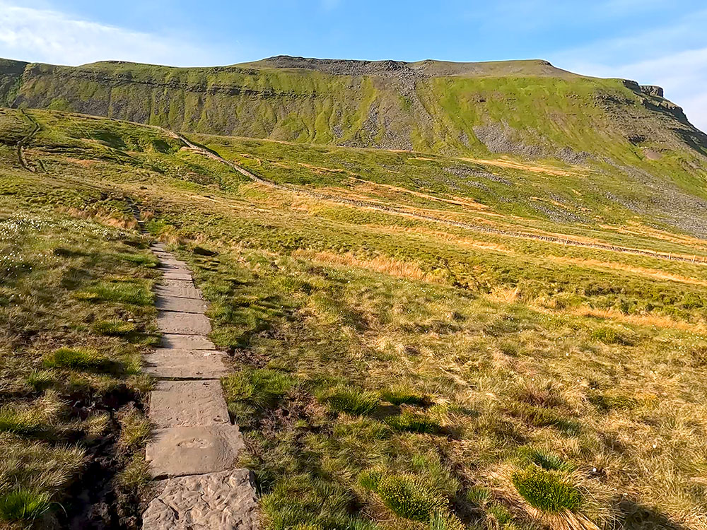 Flagged path heading towards Ingleborough