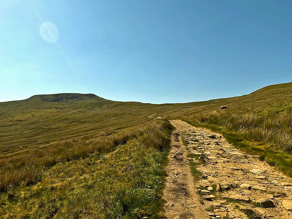 Looking back up at Ingleborough from the path on Simon Fell Breast