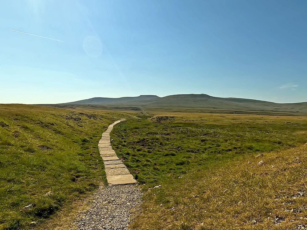 Walking along the flagged Yorkshire 3 Peak's path through Sulber