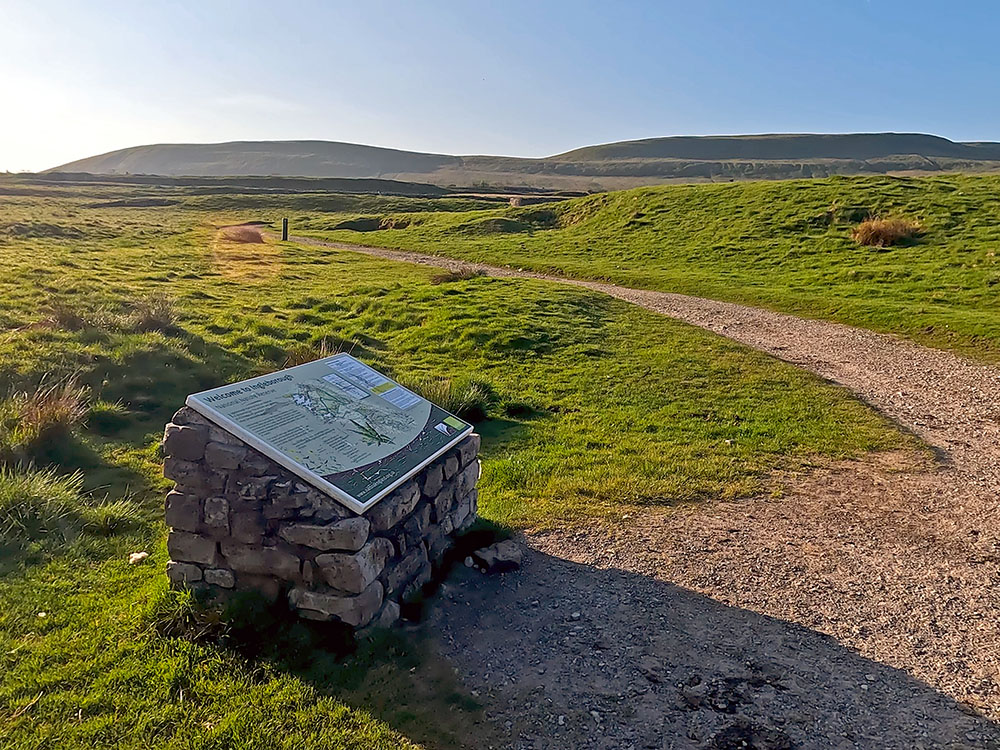 Welcome to Ingleborough information board just through the gate after turning off the Low Sleights Road