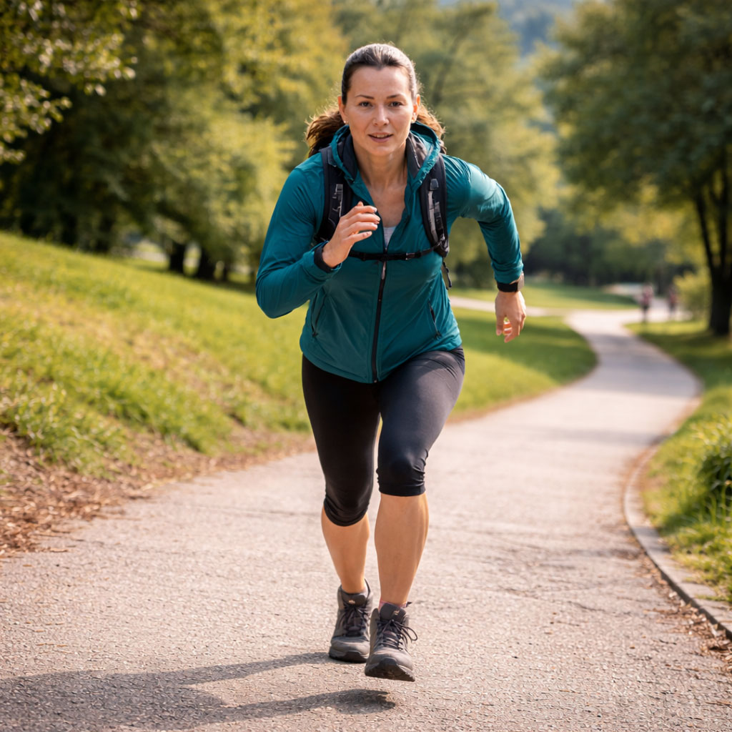 Infographic showing how creatine supports short uphill surges and repeat hill efforts