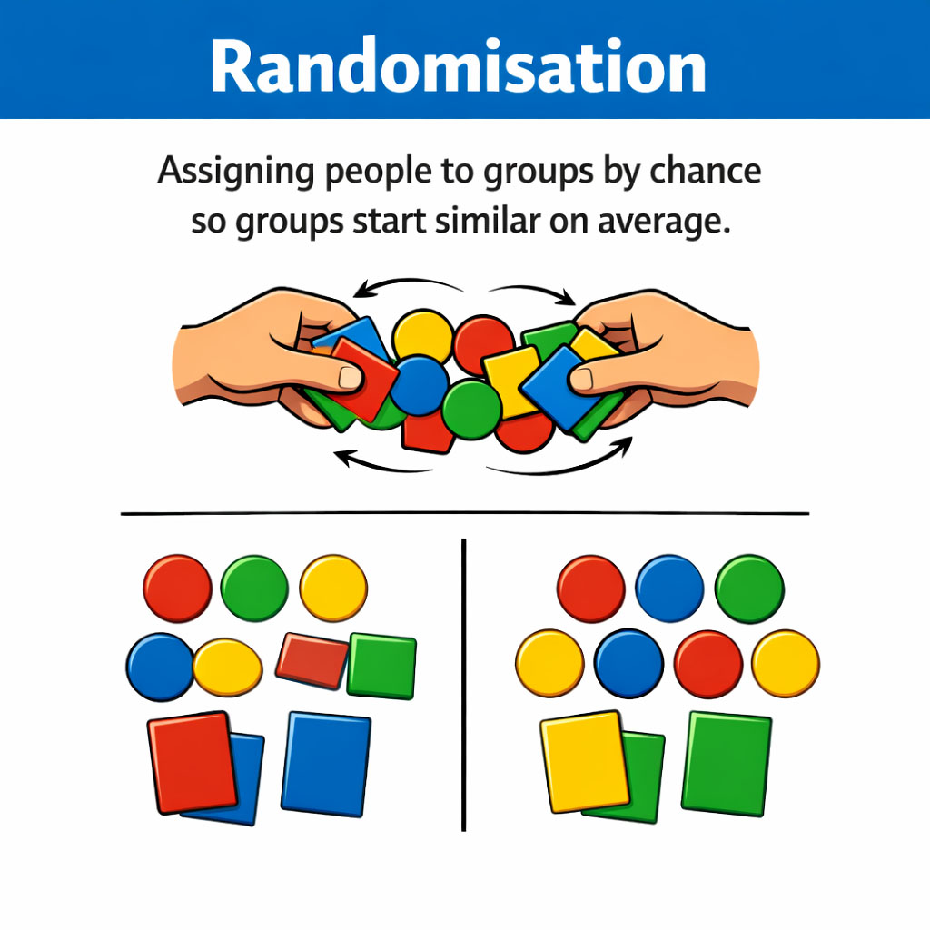 Image depicting study randomisation definition