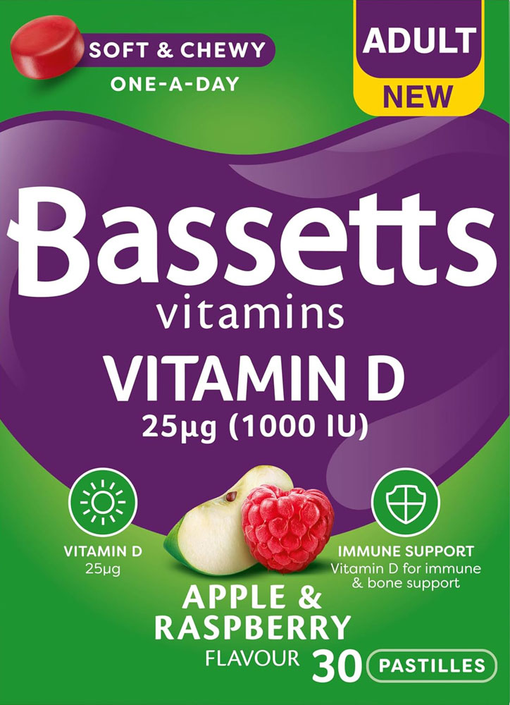 Bassetts Vitamins Adult Vitamin D Apple & Raspberry Pastilles