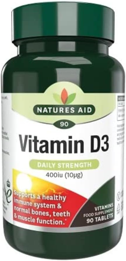 Natures Aid Vitamin D3 10&mu;g (400 IU) tablets