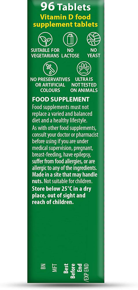 Vitabiotics Ultra Vitamin D 2,000 IU tablets (96) - features