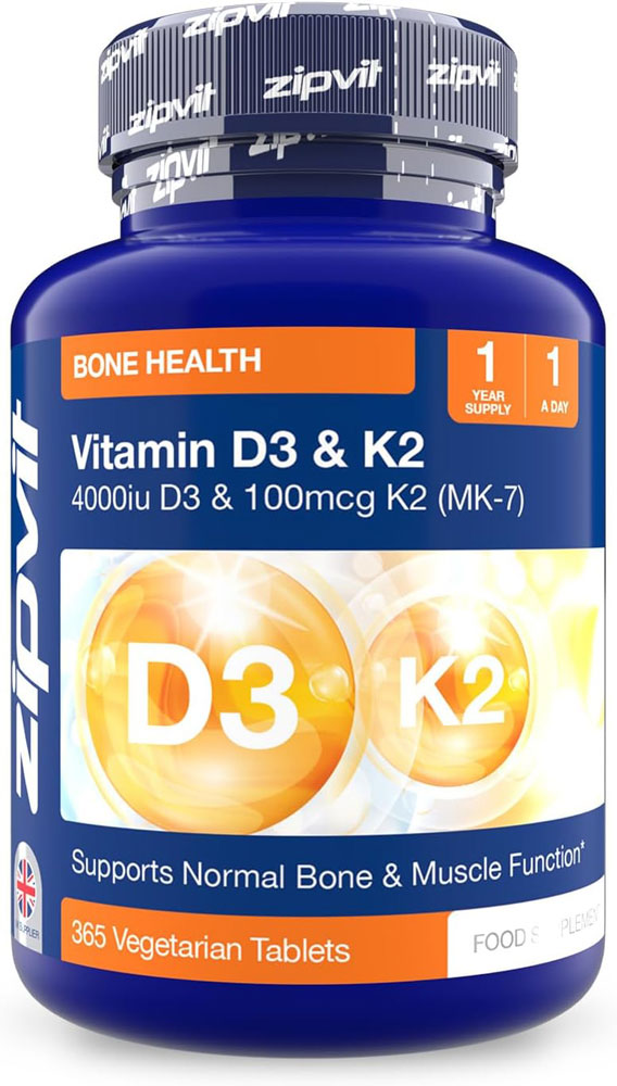 Zipvit Vitamin D3 4,000 IU + Vitamin K2 MK-7 100&mu;g tablets