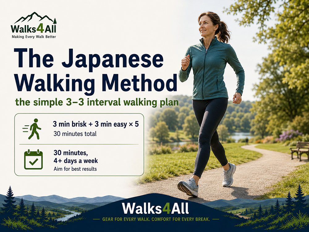 Japanese walking method brisk walk park