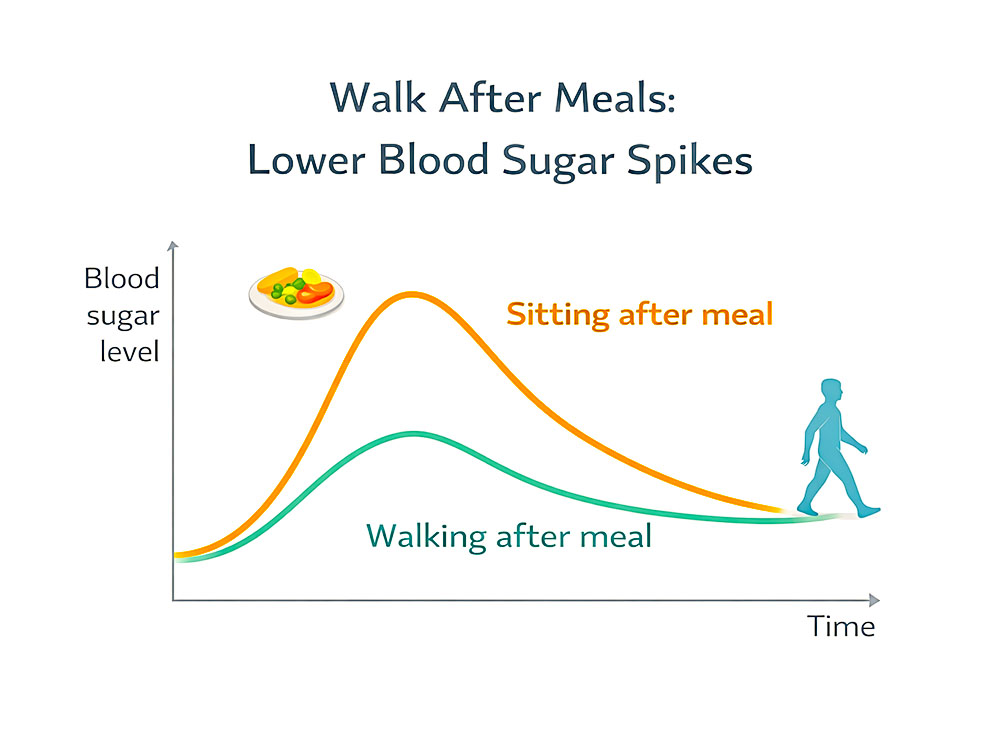 Walking after meals