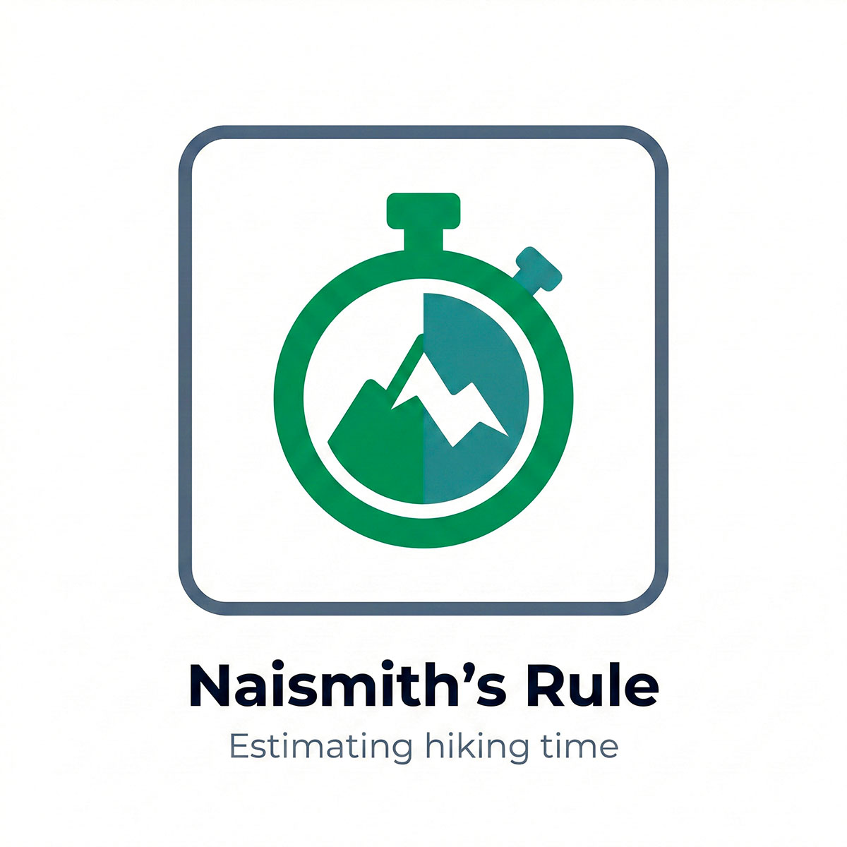 Infographic showing how to estimate hiking time based on ascent using Naismith's Rule