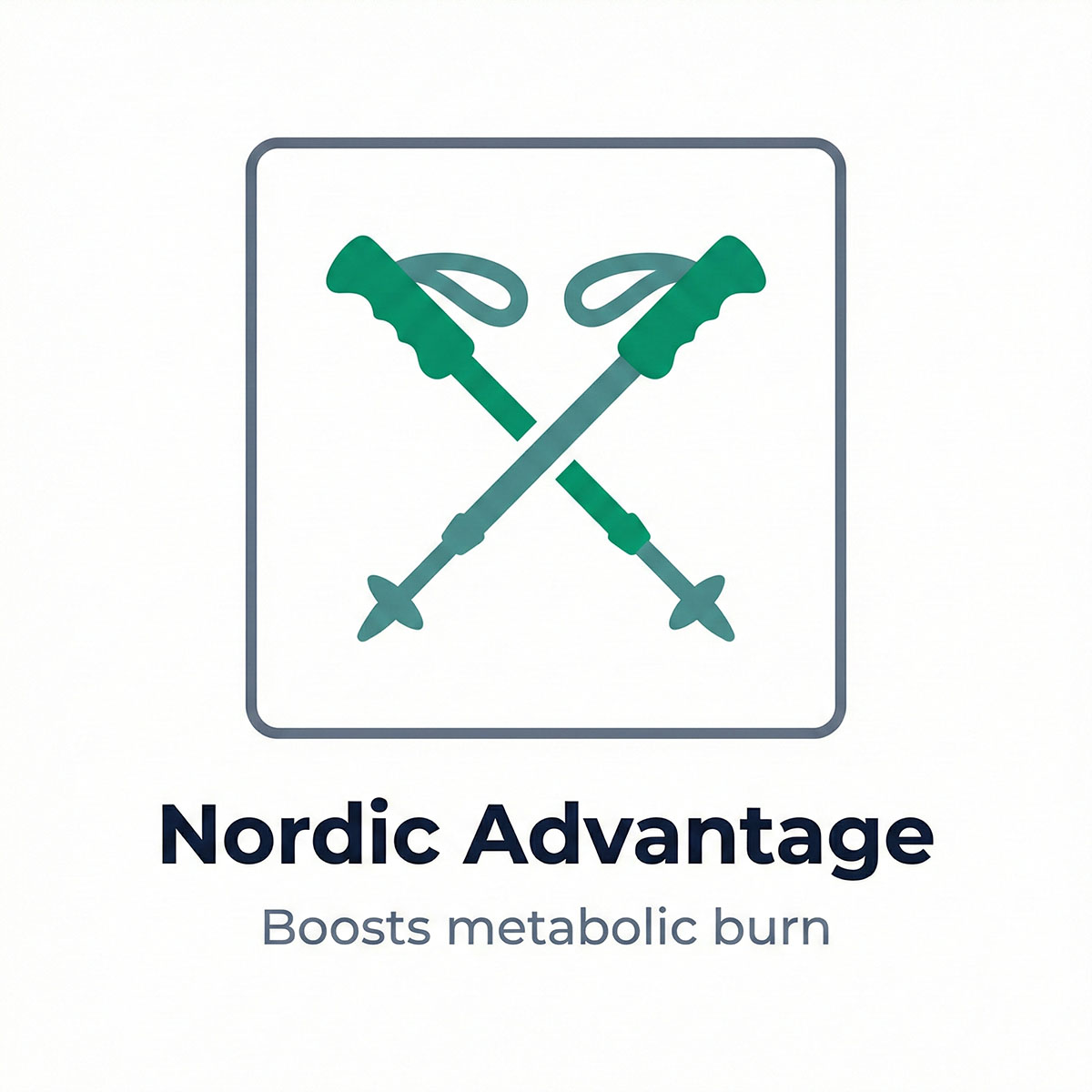 Graphic showing how Nordic poles boost metabolic burn and energy expenditure