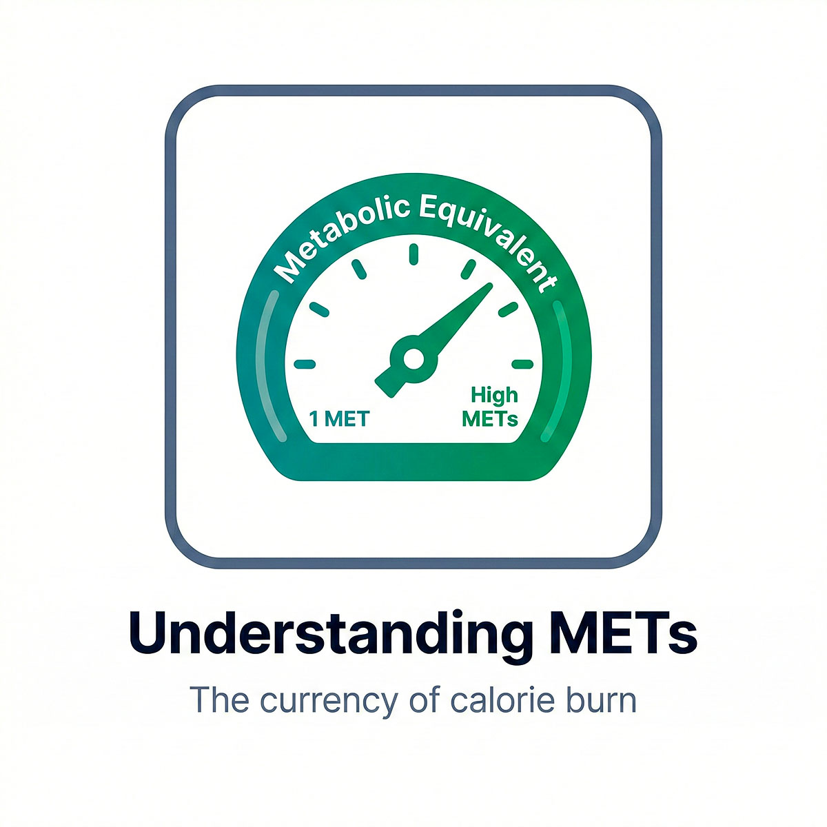 Infographic explaining Metabolic Equivalent of Task (MET) as the currency of calorie burn