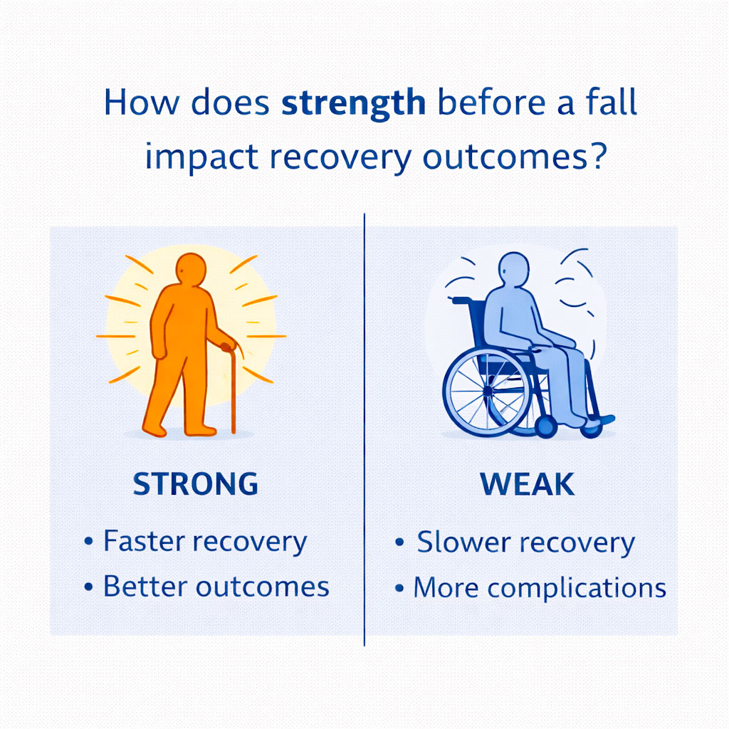 Infographic comparing recovery in active versus inactive older adults